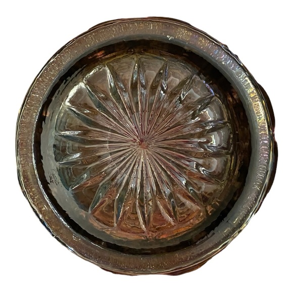 Vintage Vase Imperial Carnival Glass shell & floral smoke / peacock colors ❤️ - Picture 9 of 9